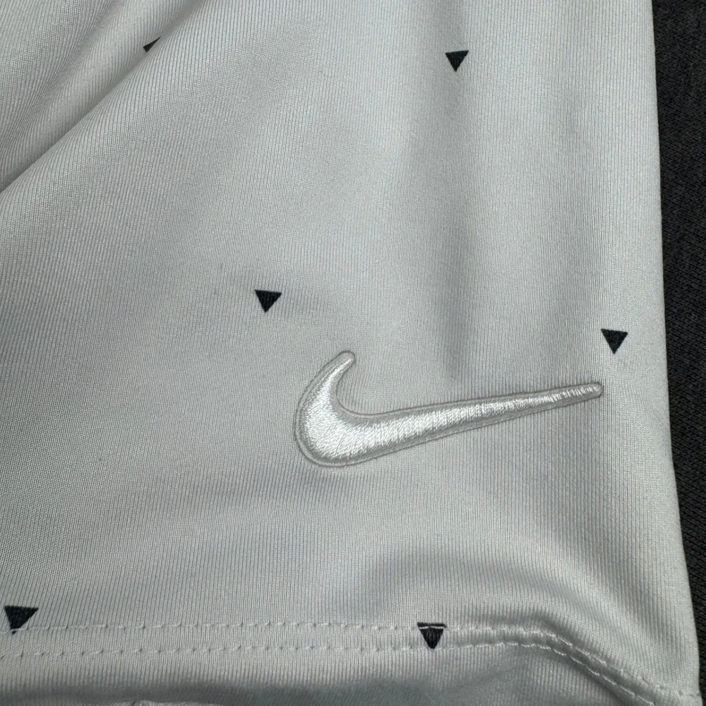 Nike‎ Dri-FIT Golf Polo Shirt Men's XXL White Black Triangle Print Athletic